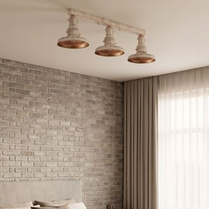 Brilagi - Griestu lampa PYRONIC 3xE27/40W/230V krēmkrāsa/patina