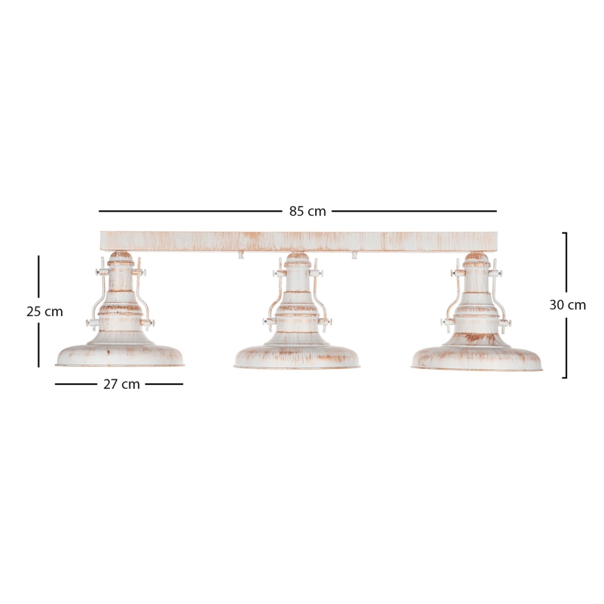 Brilagi - Griestu lampa PYRONIC 3xE27/40W/230V krēmkrāsa/patina