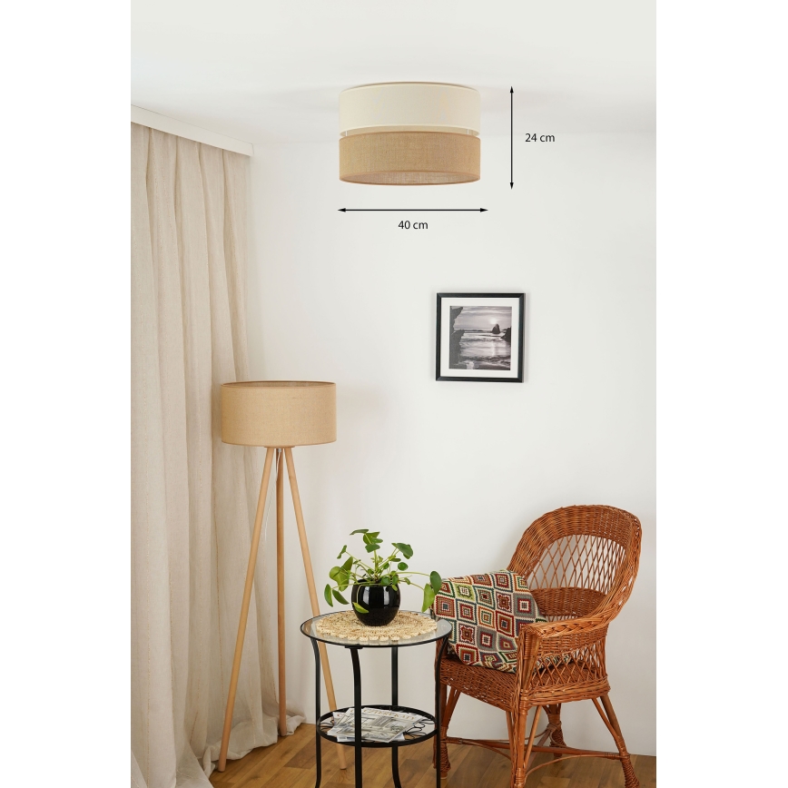 Brilagi - Griestu lampa ROYAL YUTE 1xE27/15W/230V d. 40 cm bēša/krēmkrāsa