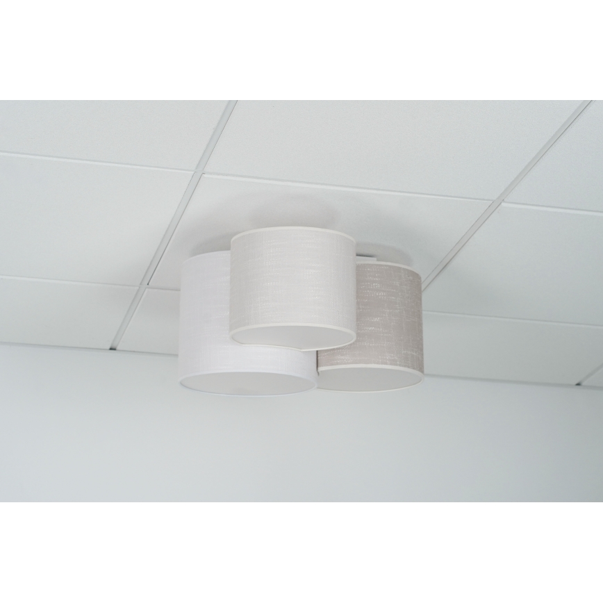 Brilagi - Griestu lampa SNAKE 3xE27/15W/230V pelēka/krēmkrāsa