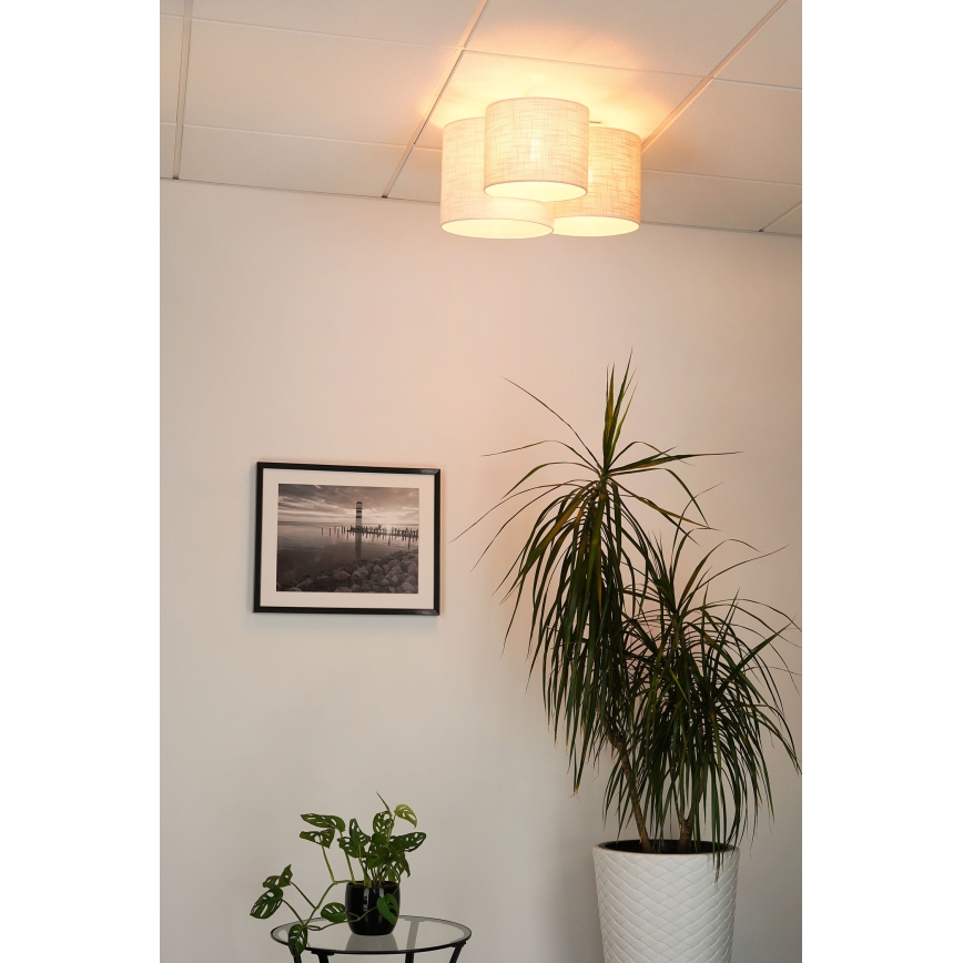 Brilagi - Griestu lampa SNAKE 3xE27/15W/230V pelēka/krēmkrāsa