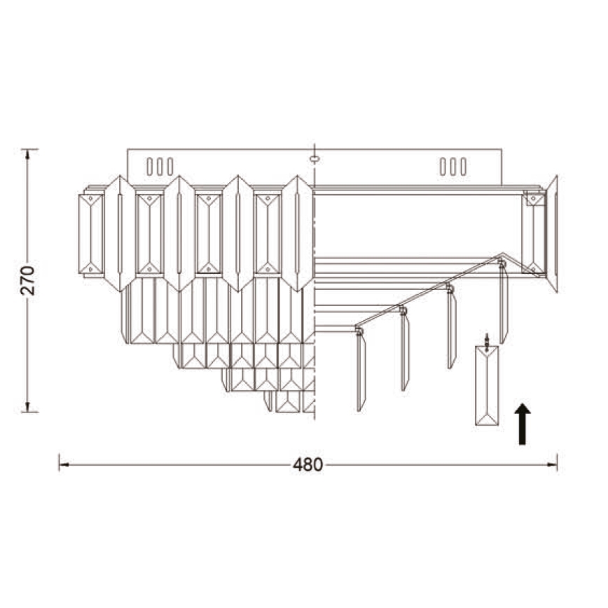 Brilagi - Griestu lampa SPECTRA 5xE14/40W/230V Ø 48 cm melna