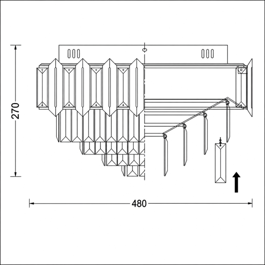 BRILAGI - Griestu lampa SPECTRA 5xE14/40W/230V Ø 48 cm melna