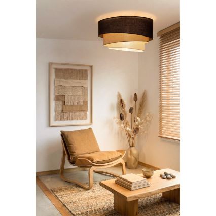 Brilagi - griestu lampa TRIO 3xE27/60W/230V Ø 60 cm brūna/bēša/balta