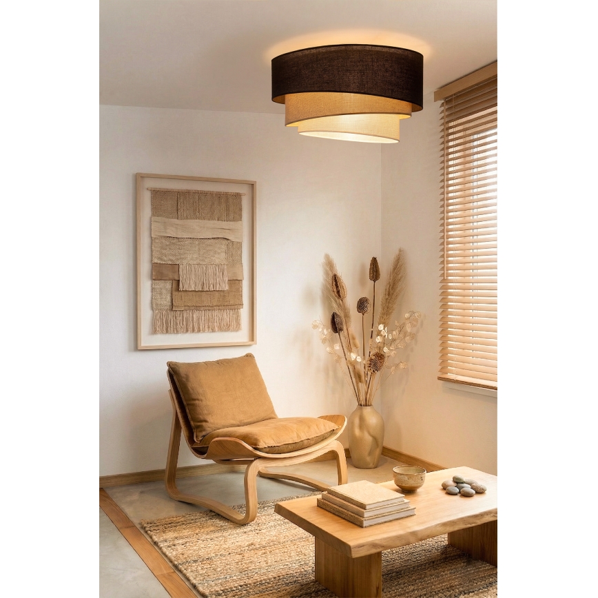 Brilagi - griestu lampa TRIO 3xE27/60W/230V Ø 60 cm brūna/bēša/balta