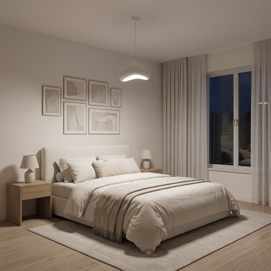 Brilagi - Griestu lampa uz kabeļa WABI SABI 1xE27/40W/230V Ø 30 cm balta