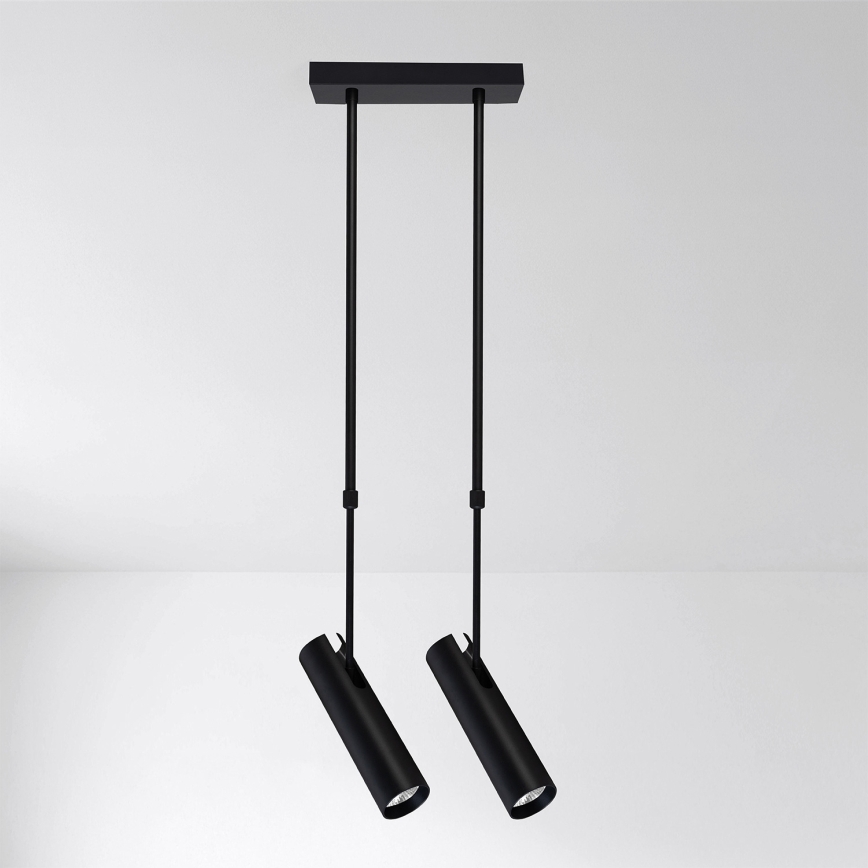 Brilagi - griestu lampa uz kāta SELE 2xGU10/30W/230V melna
