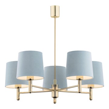 Brilagi - Griestu lampa uz stieņa MONTE 5xE27/15W/230V zila/zelta