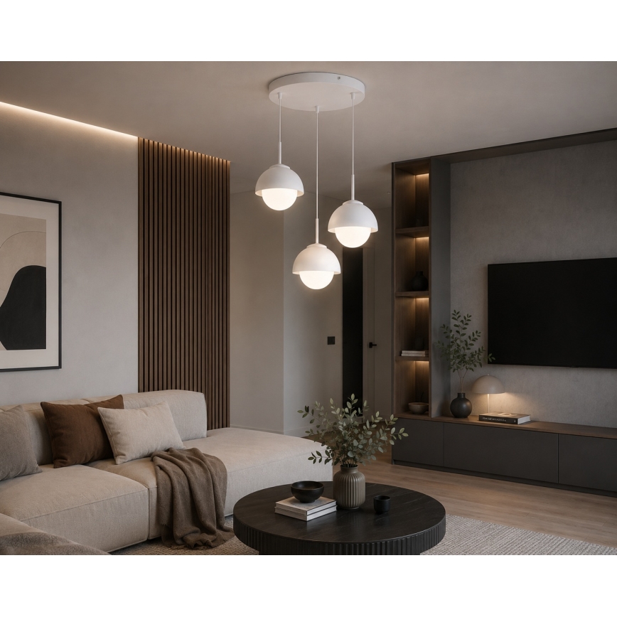BRILAGI - Griestu lampa uz troses COSMO 3xE27/60W/230V balta/zelta
