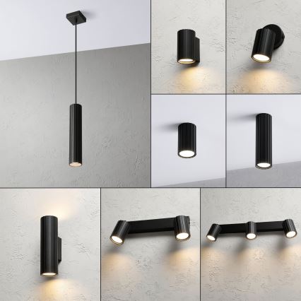 Brilagi - Griestu lampa uz troses CRISPINA 1xGU10/10W/230V melna