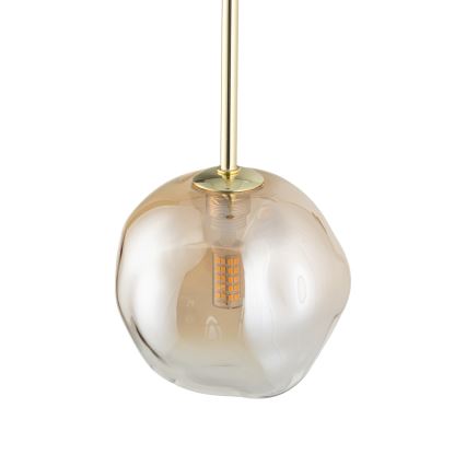Brilagi - Griestu lampa uz vada VULCANO 1xG9/8W/230V zelta/dūmakaini bēša
