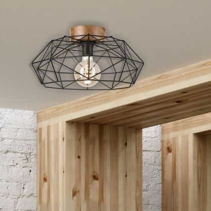 Brilagi - Griestu lampa WOODY BASKET 1xE27/60W/230V ozola valrieksts