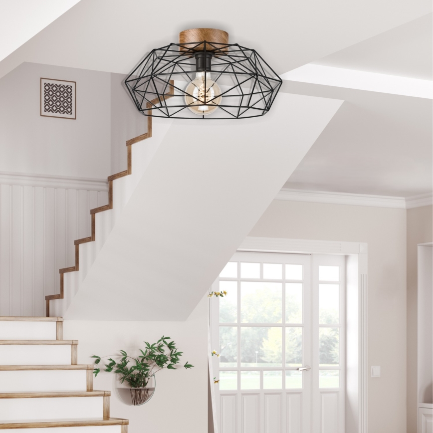 Brilagi - Griestu lampa WOODY BASKET 1xE27/60W/230V ozola valrieksts