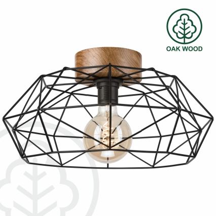 Brilagi - Griestu lampa WOODY BASKET 1xE27/60W/230V Ø 40 cm ozols/valrieksts