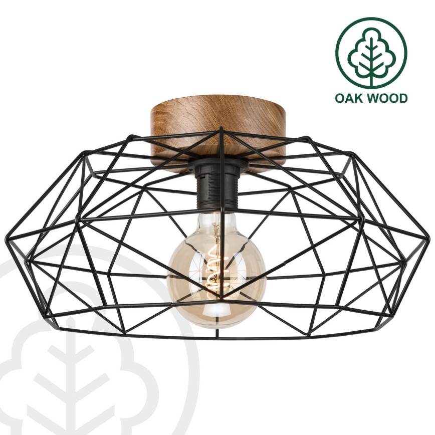 Brilagi - Griestu lampa WOODY BASKET 1xE27/60W/230V Ø 40 cm ozols/valrieksts