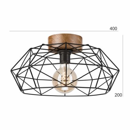 Brilagi - Griestu lampa WOODY BASKET 1xE27/60W/230V Ø 40 cm ozols/valrieksts