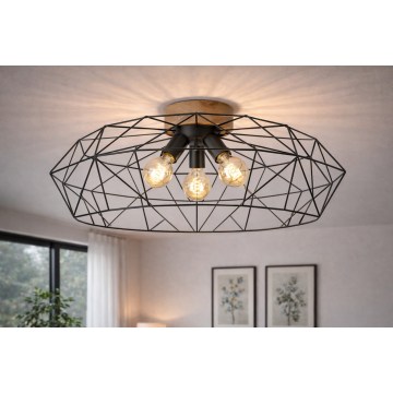 Brilagi - Griestu lampa WOODY BASKET 3xE27/60W/230V Ø 80 cm ozols