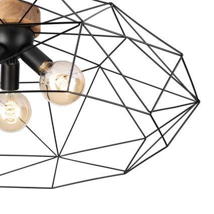 Brilagi - Griestu lampa WOODY BASKET 3xE27/60W/230V Ø 80 cm ozols