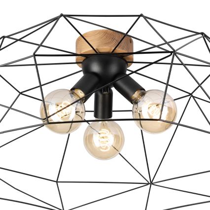 Brilagi - Griestu lampa WOODY BASKET 3xE27/60W/230V Ø 80 cm ozols