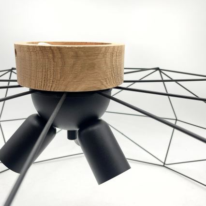 Brilagi - Griestu lampa WOODY BASKET 3xE27/60W/230V Ø 80 cm ozols