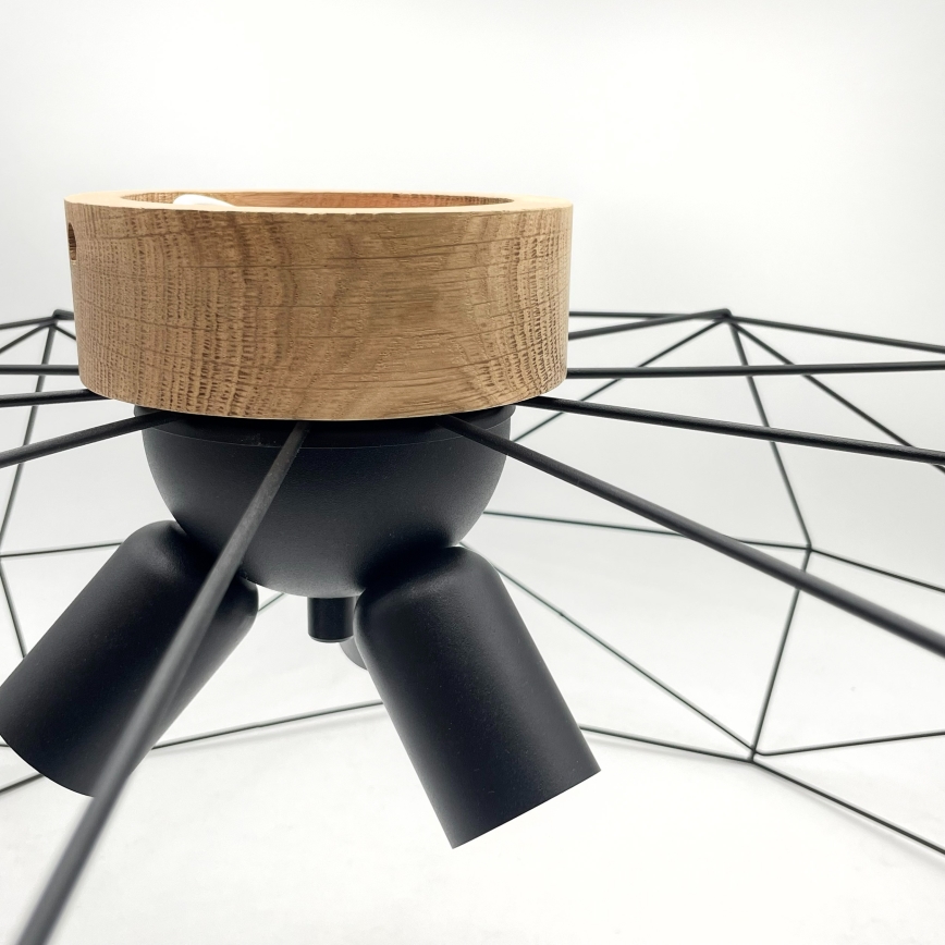 Brilagi - Griestu lampa WOODY BASKET 3xE27/60W/230V Ø 80 cm ozols