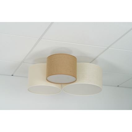 Brilagi - Griestu lampa ZIRNEKLIS 3xE27/15W/230V bēša/krēmkrāsa