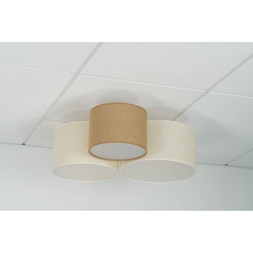 Brilagi - Griestu lampa ZIRNEKLIS 3xE27/15W/230V bēša/krēmkrāsa