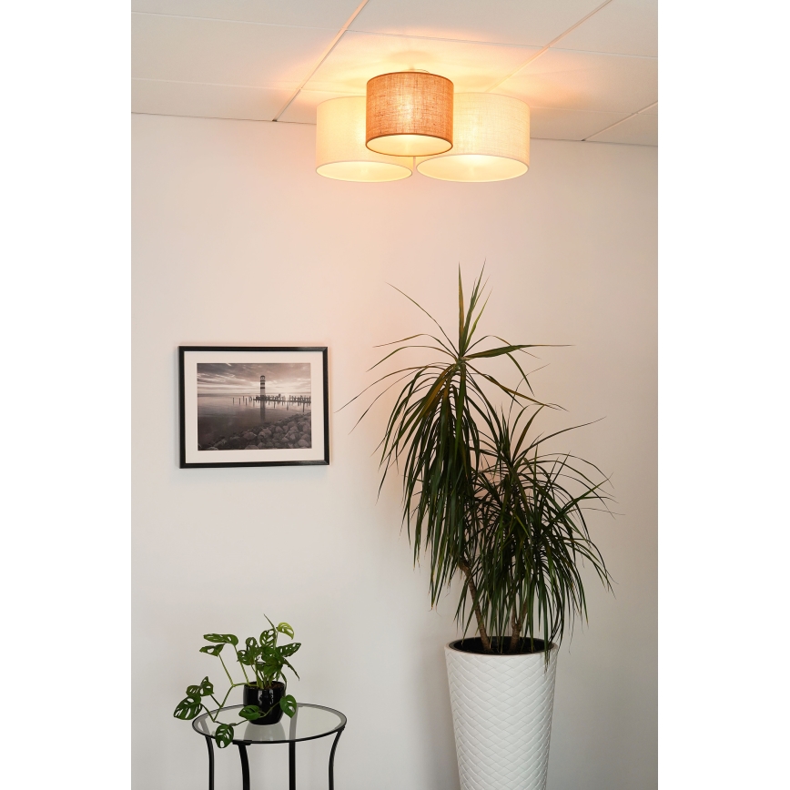Brilagi - Griestu lampa ZIRNEKLIS 3xE27/15W/230V bēša/krēmkrāsa
