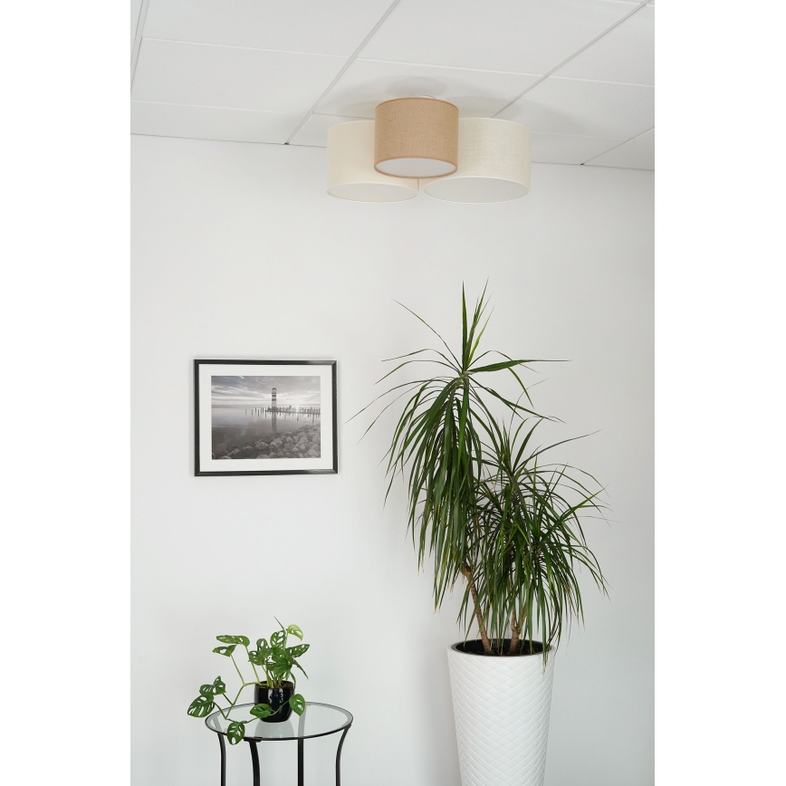 Brilagi - Griestu lampa ZIRNEKLIS 3xE27/15W/230V bēša/krēmkrāsa