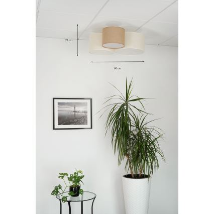 Brilagi - Griestu lampa ZIRNEKLIS 3xE27/15W/230V bēša/krēmkrāsa