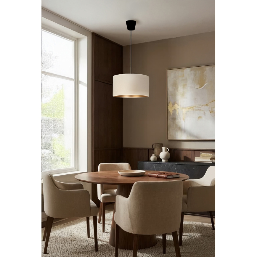 Brilagi - Griestu lustra ar kabeli VELVET 1xE27/60W/230V Ø 40 cm krēmkrāsa/zeltaina