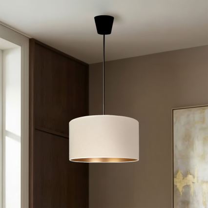 Brilagi - Griestu lustra ar kabeli VELVET 1xE27/60W/230V Ø 40 cm krēmkrāsa/zeltaina