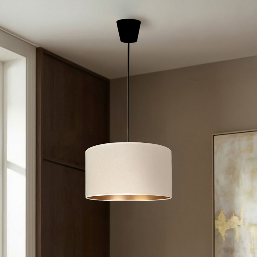Brilagi - Griestu lustra ar kabeli VELVET 1xE27/60W/230V Ø 40 cm krēmkrāsa/zeltaina
