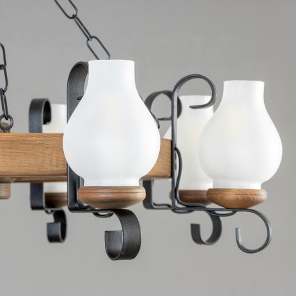 Brilagi - Griestu lustra ROATA ar ķēdi, 8xE14/40W/230V, Ø 70 cm, buk