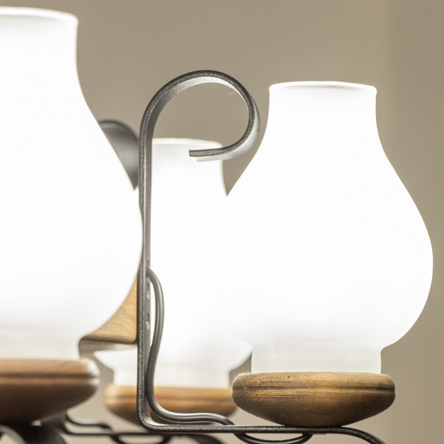 Brilagi - Griestu lustra ROATA ar ķēdi, 8xE14/40W/230V, Ø 70 cm, buk