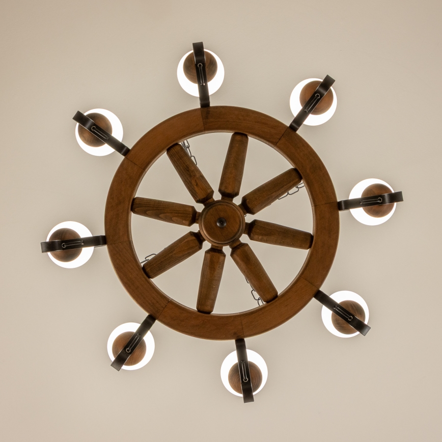 Brilagi - Griestu lustra ROATA ar ķēdi, 8xE14/40W/230V, Ø 70 cm, buk