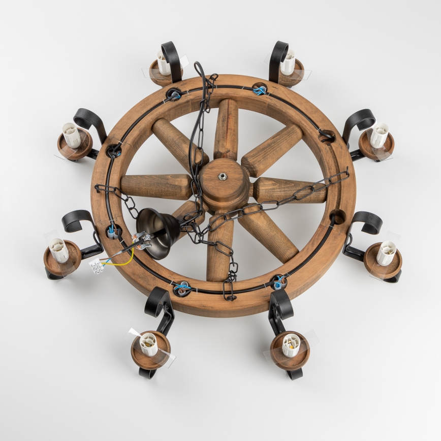 Brilagi - Griestu lustra ROATA ar ķēdi, 8xE14/40W/230V, Ø 70 cm, buk