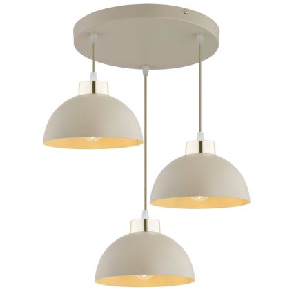 Brilagi - Griestu lustra uz troses MOON 3xE27/60W/230V bēša/zelta