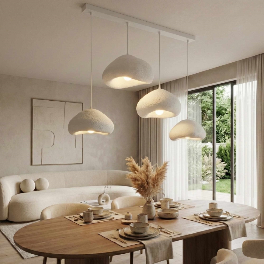 Brilagi - Griestu lustra uz troses WABI SABI 4xE27/40W/230V balta