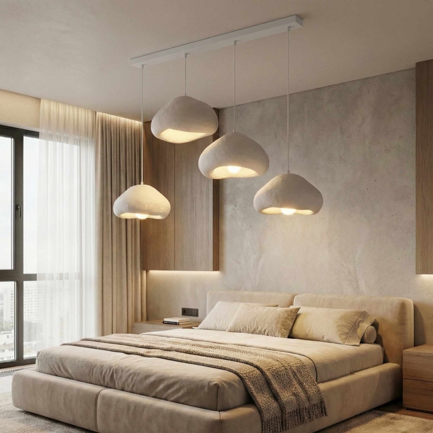 Brilagi - Griestu lustra uz troses WABI SABI 4xE27/40W/230V balta