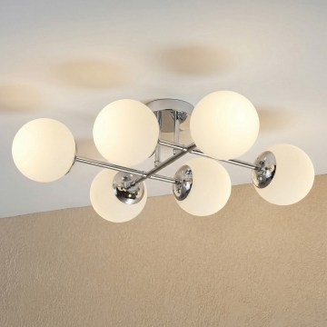 Brilagi - Griestu piestiprināmais lustrs MALONY 6xE14/20W/230V spīdīgs hroms