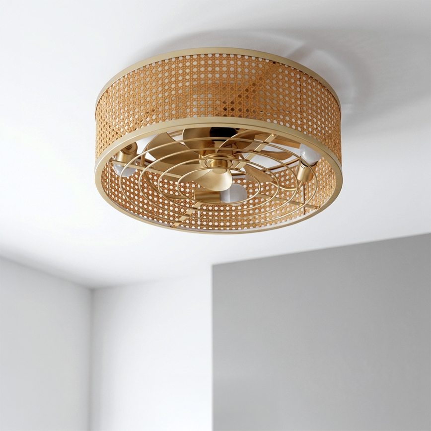 Brilagi - griestu ventilators 4xE27/40W/230V Ø 50 cm bambuss + tālvadības pults