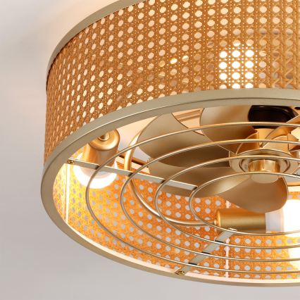 Brilagi - griestu ventilators 4xE27/40W/230V Ø 50 cm bambuss + tālvadības pults