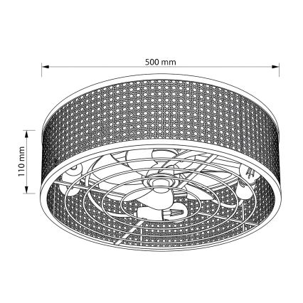 Brilagi - griestu ventilators 4xE27/40W/230V Ø 50 cm bambuss + tālvadības pults
