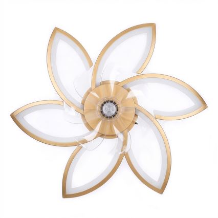 Brilagi - Griestu ventilators ar regulējamu LED apgaismojumu, LED/34W/230V, 3000–6500K, Ø 78 cm, zelta + tālvadība