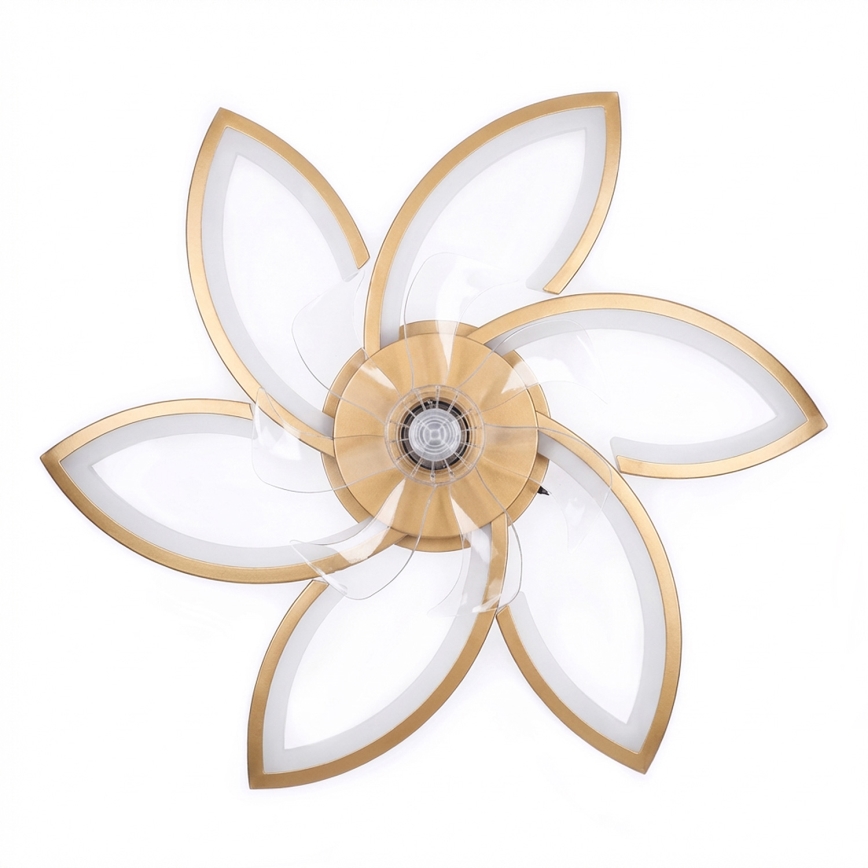 Brilagi - Griestu ventilators ar regulējamu LED apgaismojumu, LED/34W/230V, 3000–6500K, Ø 78 cm, zelta + tālvadība