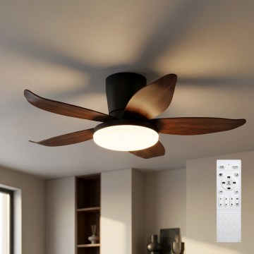 Brilagi - Griestu ventilators ar dimējamu LED apgaismojumu LED/32W/230V 3000-6500K Ø 95 cm melns/brūns + tālvadības pults
