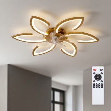 Brilagi - Griestu ventilators ar regulējamu LED apgaismojumu, LED/34W/230V, 3000–6500K, Ø 78 cm, zelta + tālvadība