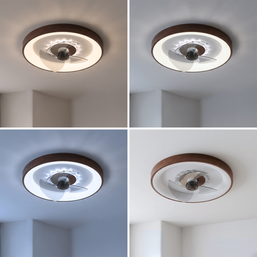 Brilagi - LED aptumšojams griestu ventilators LED/34W/230V Ø 46 cm brūns + ar tālvadības pulti
