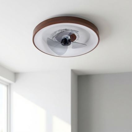 Brilagi - LED aptumšojams griestu ventilators LED/34W/230V Ø 46 cm brūns + ar tālvadības pulti